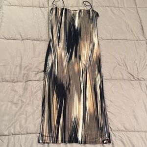 Windsor Black and Gold Midi Dress